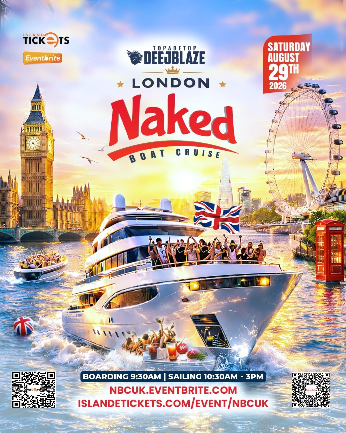 NAKED BOAT CRUISE LONDON | Notting Hill Carnival 2026