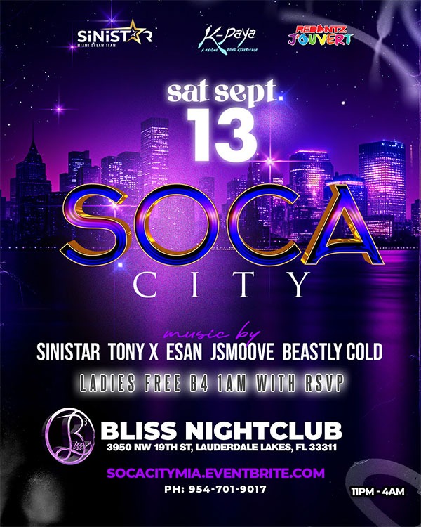Soca City - 100% Soca - Sep 13th, 2025