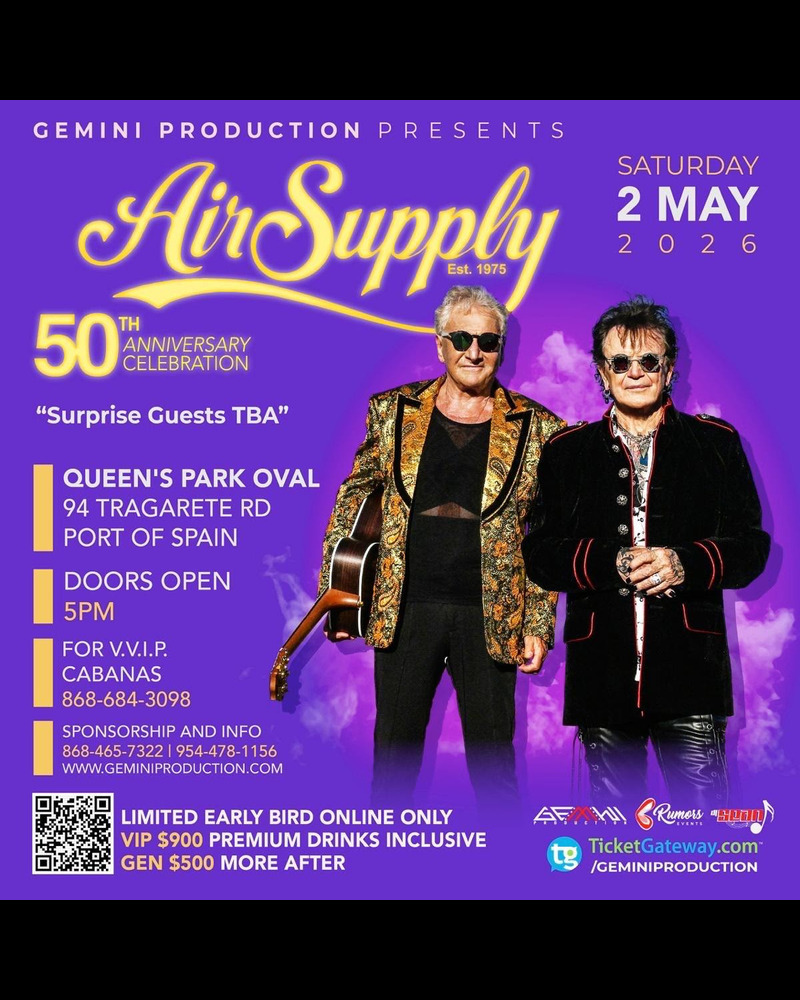 Air Supply 50th Anniversary Tour - Trinidad